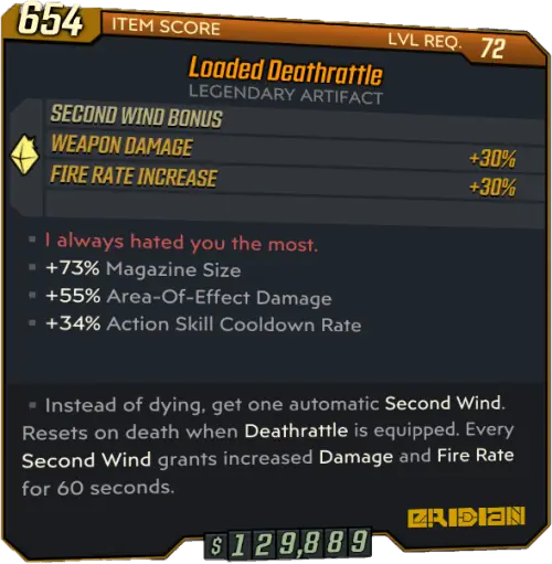 Deathrattle • BL3 Legendary Artifact Lootlemon